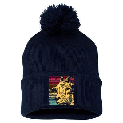 Retro Goat Pom Pom 12in Knit Beanie