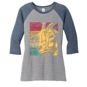 Retro Goat Women's Tri-Blend 3/4-Sleeve Raglan Shirt