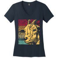 Retro Goat Women's V-Neck T-Shirt