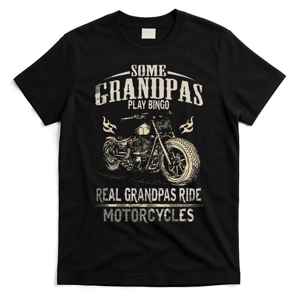 Real Grandpas Ride Motorcycle Tee Biker Grandpa T-Shirt