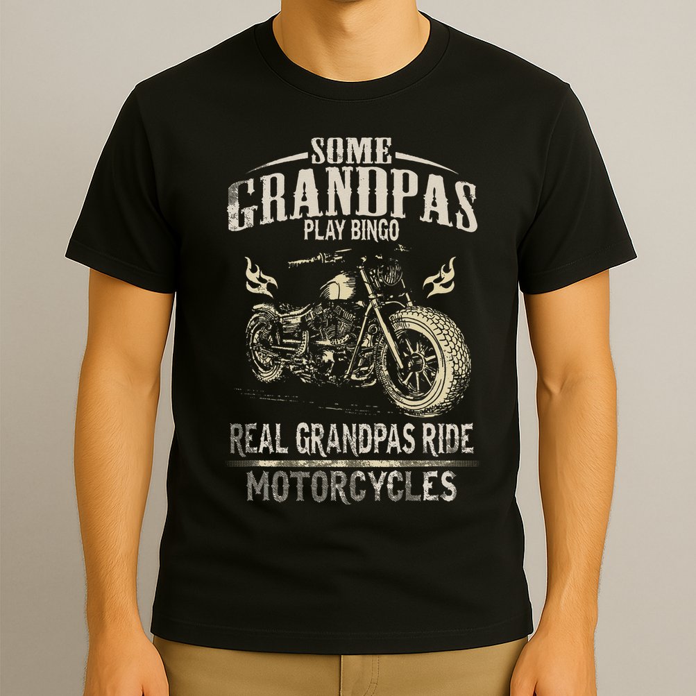 Real Grandpas Ride Motorcycle Tee Biker Grandpa T-Shirt
