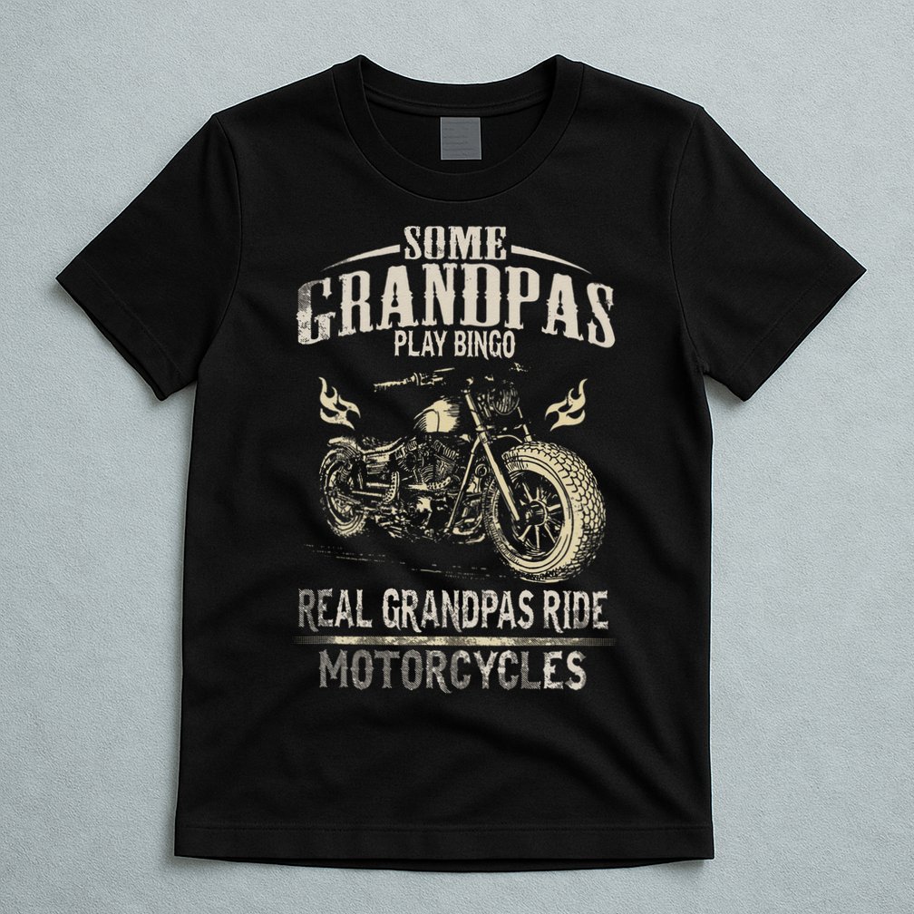 Real Grandpas Ride Motorcycle Tee Biker Grandpa T-Shirt