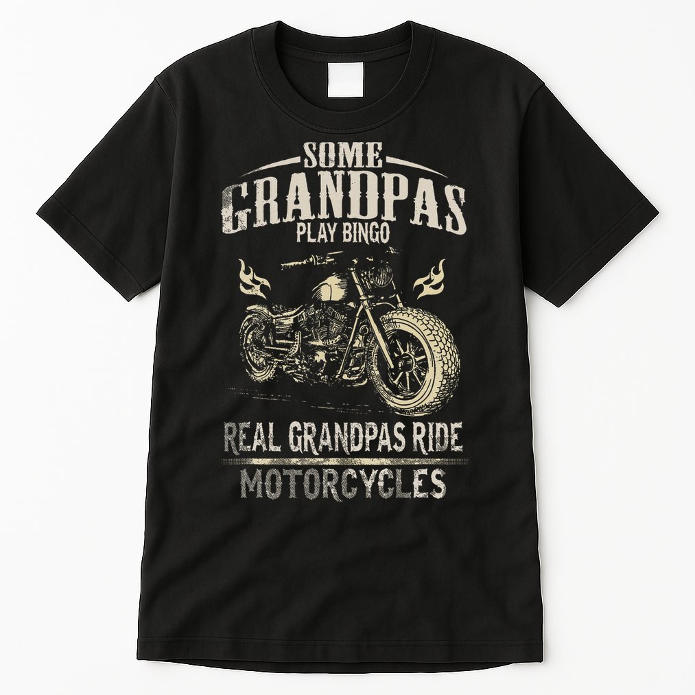 Real Grandpas Ride Motorcycle Tee Biker Grandpa Tall T-Shirt