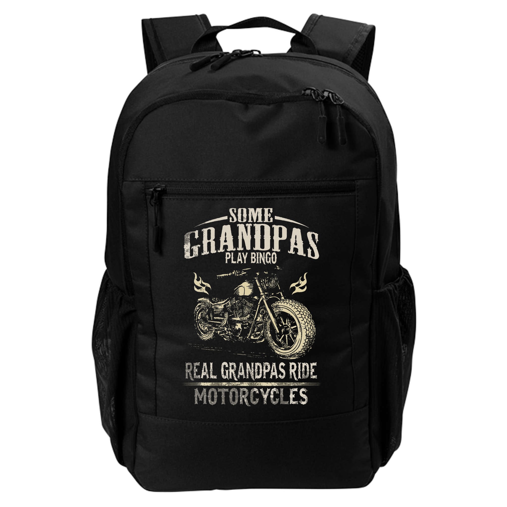 Real Grandpas Ride Motorcycle Tee Biker Grandpa Backpack