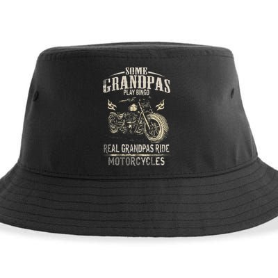 Real Grandpas Ride Motorcycle Tee Biker Grandpa Sustainable Bucket Hat