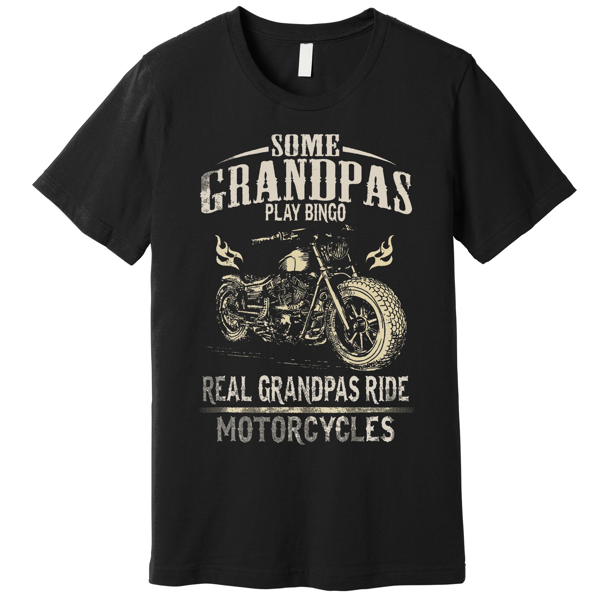 Real Grandpas Ride Motorcycle Tee Biker Grandpa Premium T-Shirt