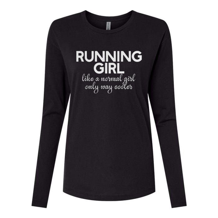 Running Girl Womens Cotton Relaxed Long Sleeve T-Shirt