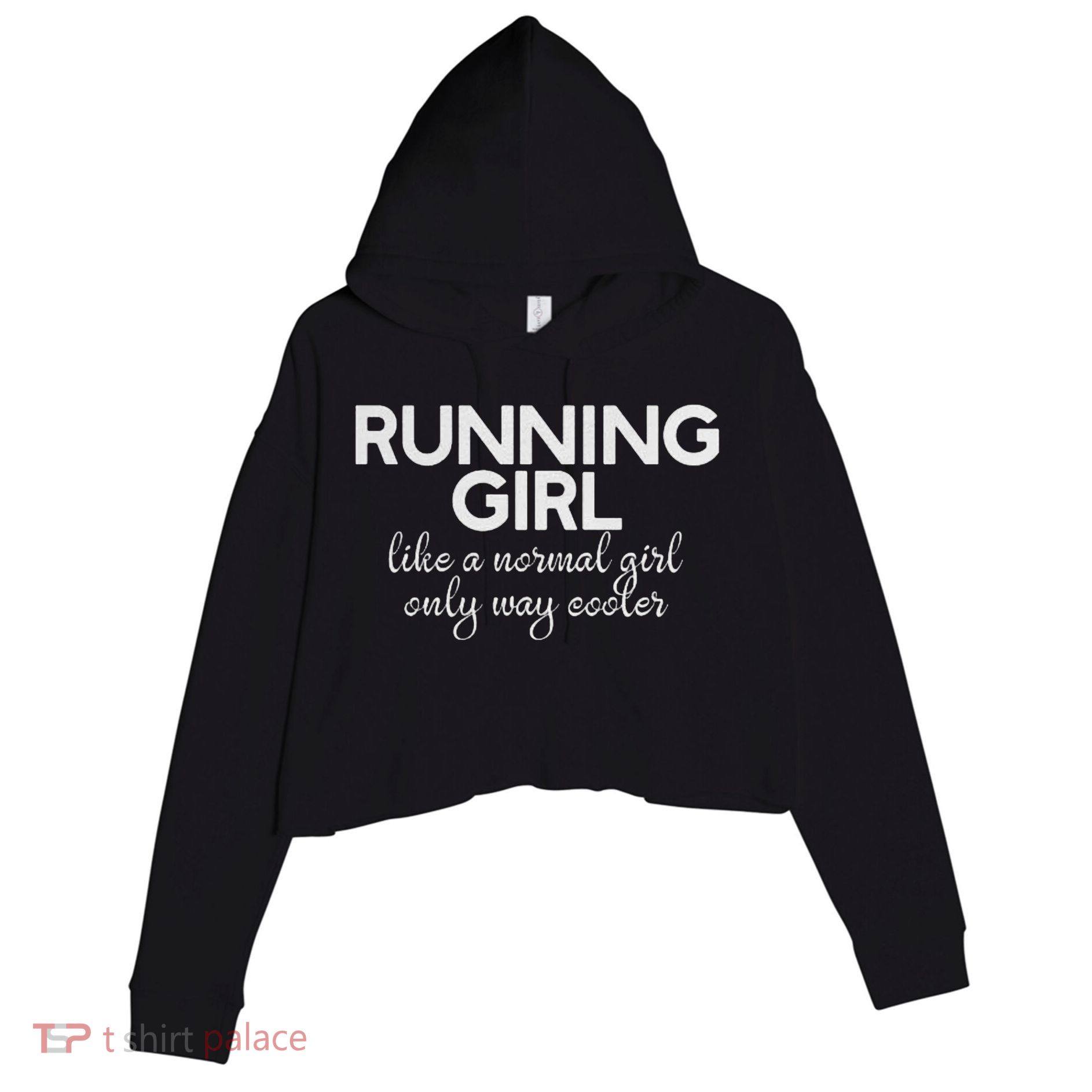 Running Girl Crop Fleece Hoodie