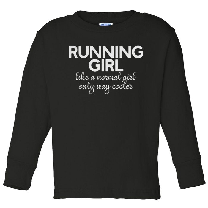 Running Girl Toddler Long Sleeve Shirt