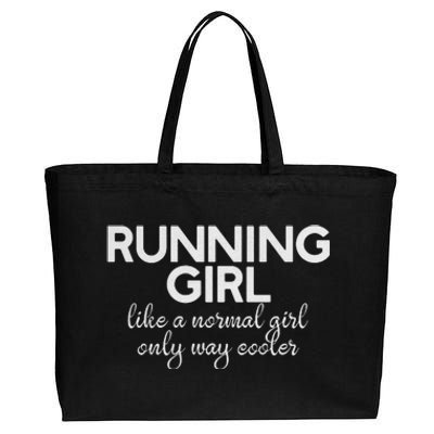 Running Girl Cotton Canvas Jumbo Tote