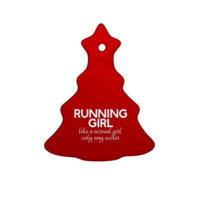 Running Girl Ceramic Tree Ornament