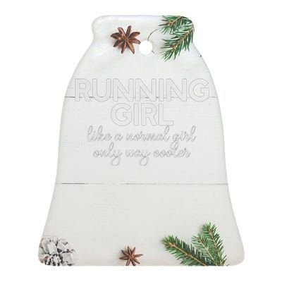 Running Girl Ceramic Bell Ornament