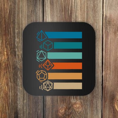 Rpg Gamer Retro Polyhedral D20 Dice Set Nerdy Coaster