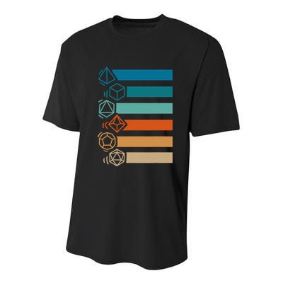 Rpg Gamer Retro Polyhedral D20 Dice Set Nerdy Youth Performance Sprint T-Shirt