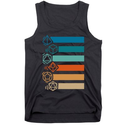 Rpg Gamer Retro Polyhedral D20 Dice Set Nerdy Tank Top