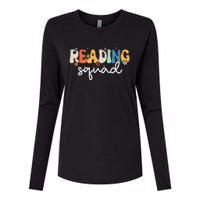 Retro Groovy Reading Squad Girls Cute Reading Teacher Womens Cotton Relaxed Long Sleeve T-Shirt