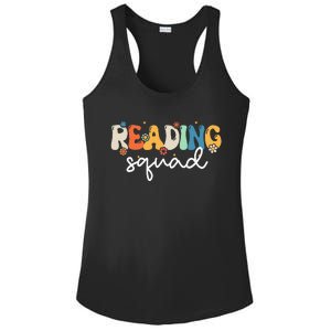 Retro Groovy Reading Squad Girls Cute Reading Teacher Ladies PosiCharge Competitor Racerback Tank