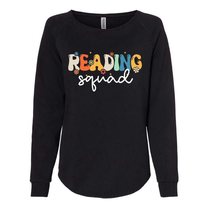 Retro Groovy Reading Squad Girls Cute Reading Teacher Womens California Wash Sweatshirt