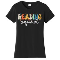 Retro Groovy Reading Squad Girls Cute Reading Teacher Women's T-Shirt