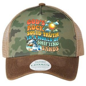 Retro GodS Rock Solid Truth Summer Camp Vbs 2024 Gift Legacy Tie Dye Trucker Hat