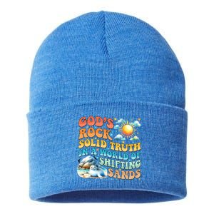 Retro GodS Rock Solid Truth Summer Camp Vbs 2024 Gift Sustainable Knit Beanie