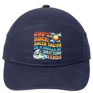 Retro GodS Rock Solid Truth Summer Camp Vbs 2024 Gift 7-Panel Snapback Hat