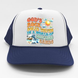 Retro GodS Rock Solid Truth Summer Camp Vbs 2024 Gift Trucker Hat