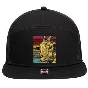 Retro Goat 7 Panel Mesh Trucker Snapback Hat