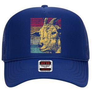 Retro Goat High Crown Mesh Back Trucker Hat