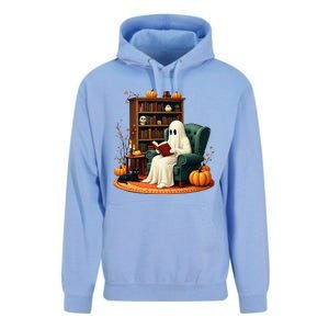 Retro Ghost Reading Books Halloween Teacher 2024 Unisex Surf Hoodie