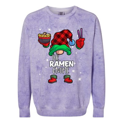 Ramen Gnome Red Buffalo Plaid Matching Family Christmars Colorblast Crewneck Sweatshirt