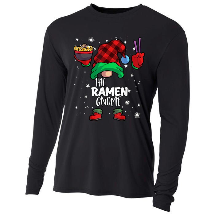 Ramen Gnome Red Buffalo Plaid Matching Family Christmars Cooling Performance Long Sleeve Crew