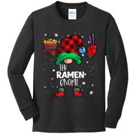 Ramen Gnome Red Buffalo Plaid Matching Family Christmars Kids Long Sleeve Shirt