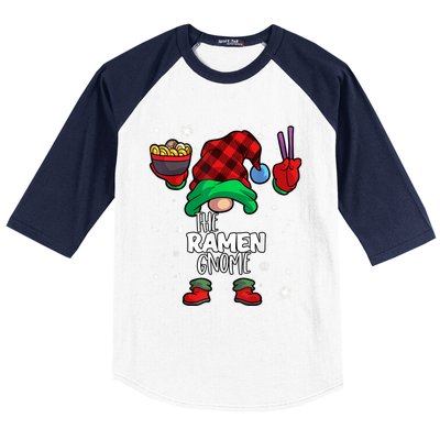 Ramen Gnome Red Buffalo Plaid Matching Family Christmars Baseball Sleeve Shirt