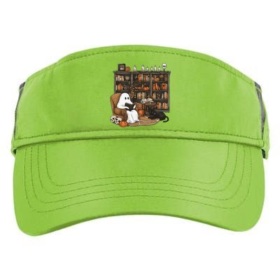 Retro Ghost Reading Books Librarian Ghost Halloween Adult Drive Performance Visor