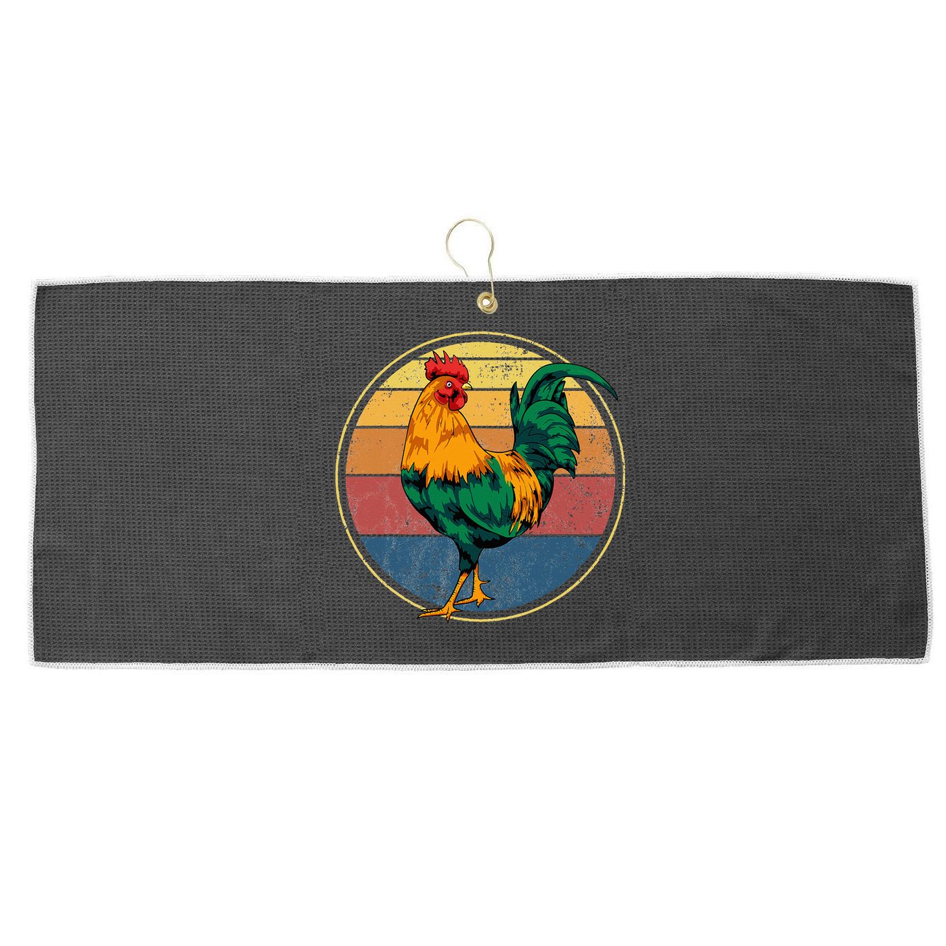 Rooster Gift Large Microfiber Waffle Golf Towel