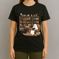 Retro Ghost Reading Books T-Shirt