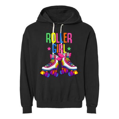 Roller Girl Roller Skates Skating Garment-Dyed Fleece Hoodie