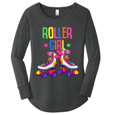 Roller Girl Roller Skates Skating Women's Perfect Tri Tunic Long Sleeve Shirt