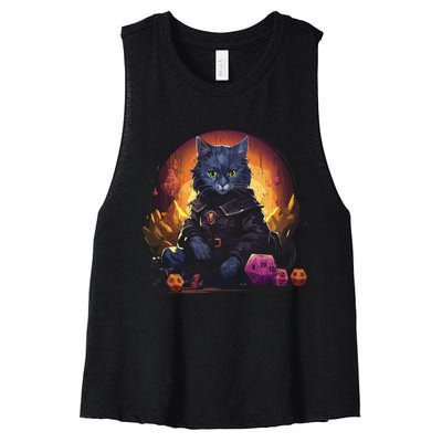 Rpg Gaming Role Playing D20 Tabletop Games Funny Rpg Gamer Women's Racerback Cropped Tank