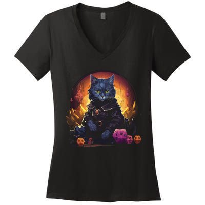 Rpg Gaming Role Playing D20 Tabletop Games Funny Rpg Gamer Women's V-Neck T-Shirt