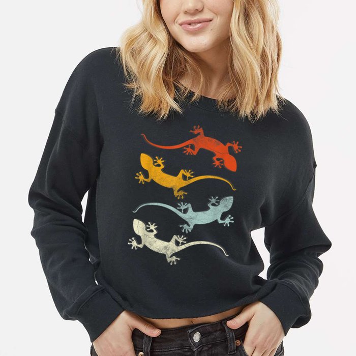 Reptile Gecko Cropped Pullover Crew