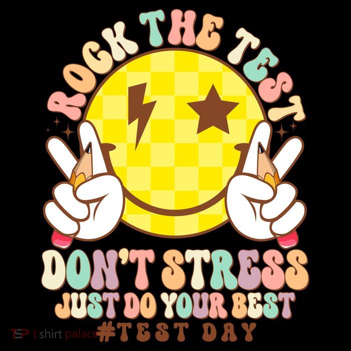 Retro Groovy Rock The Test Don't Stress Do Your Best Testing Day Teacher Student Cooling Performance Crew T-Shirt