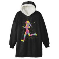 Running Girl Hooded Wearable Blanket