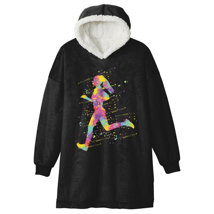 Running Girl Hooded Wearable Blanket