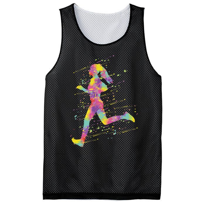 Running Girl Mesh Reversible Basketball Jersey Tank