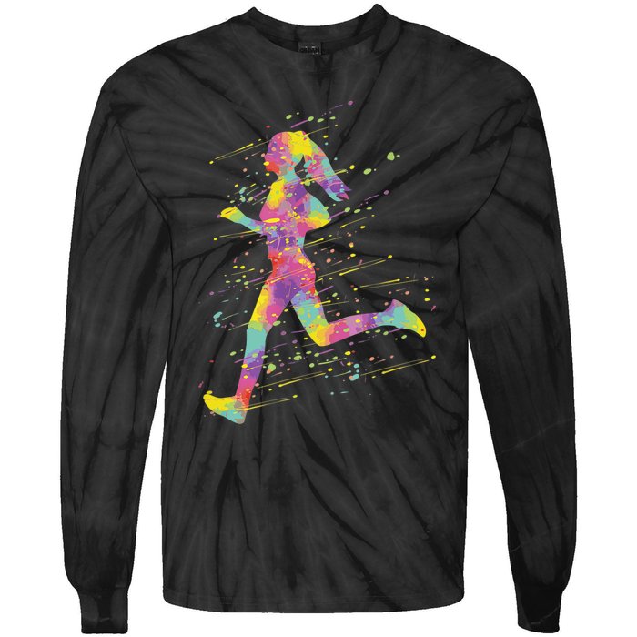 Running Girl Tie-Dye Long Sleeve Shirt