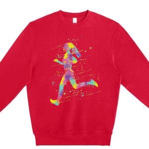 Running Girl Premium Crewneck Sweatshirt