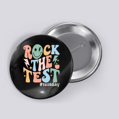 Retro Groovy Rock The Test Testing Day Teacher Student Lucky Button