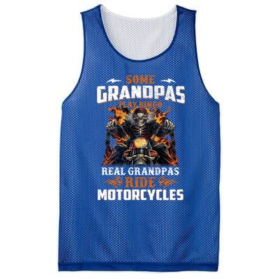 Real Grandpas Ride Motorcycle Funny Motor Grandpa Biker Cute Gift Mesh Reversible Basketball Jersey Tank